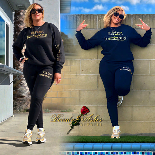 Black/Gold 2 Piece Living Testimony Sweatsuit w/ Definition