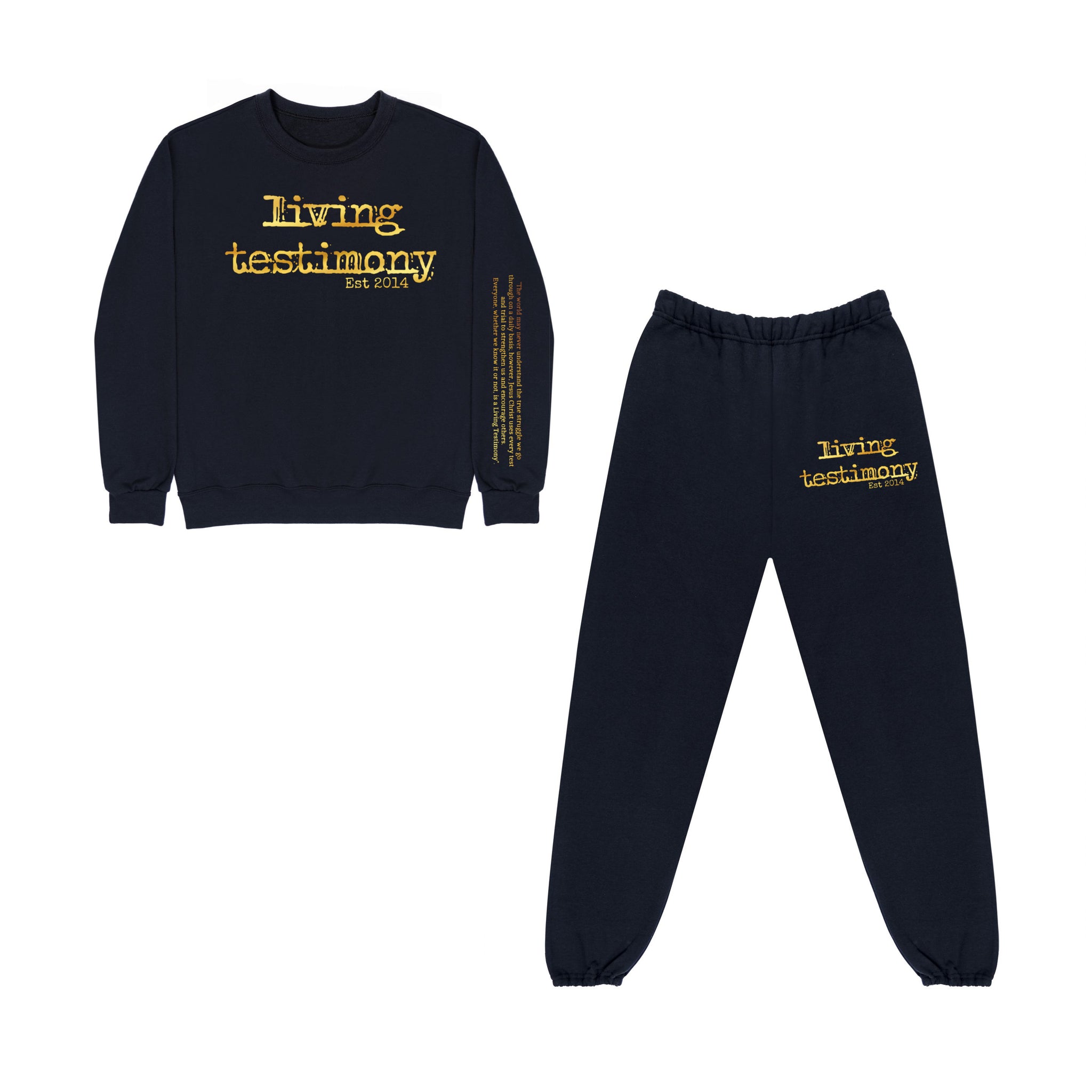 Black/Gold 2 Piece Living Testimony Sweatsuit w/ Definition